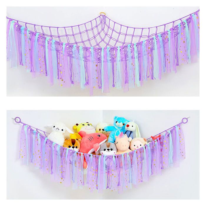 Comparer les prix de Hamac en Peluche pour Animaux Macram Boho Rangement pour Jouets en Peluche YYV