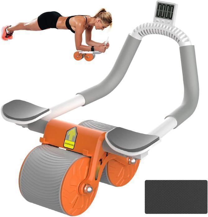 AB Roller Roue Abdominale Rebond Automatique Musculation Fitness Pectoraux Planche Abdos