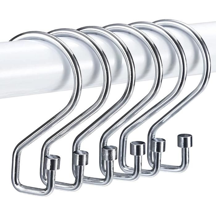 36 Pièces Anneaux De Rideau De Douche Blanc Anneaux De Rideaux C Crochets De Rideaux (Clair