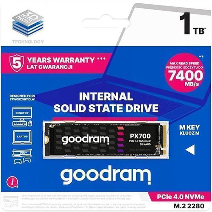 SSD M.2 NVME - GOODRAM - PX700 - 1 To - PCIe 4.0 - 7400 Mo/s
