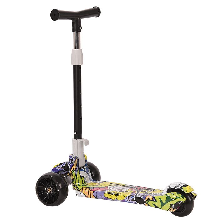 Trottinette Enfant Pliable à Partir De 5 Ans - Hauteur Réglable Motif Graffiti - Charge 100kg