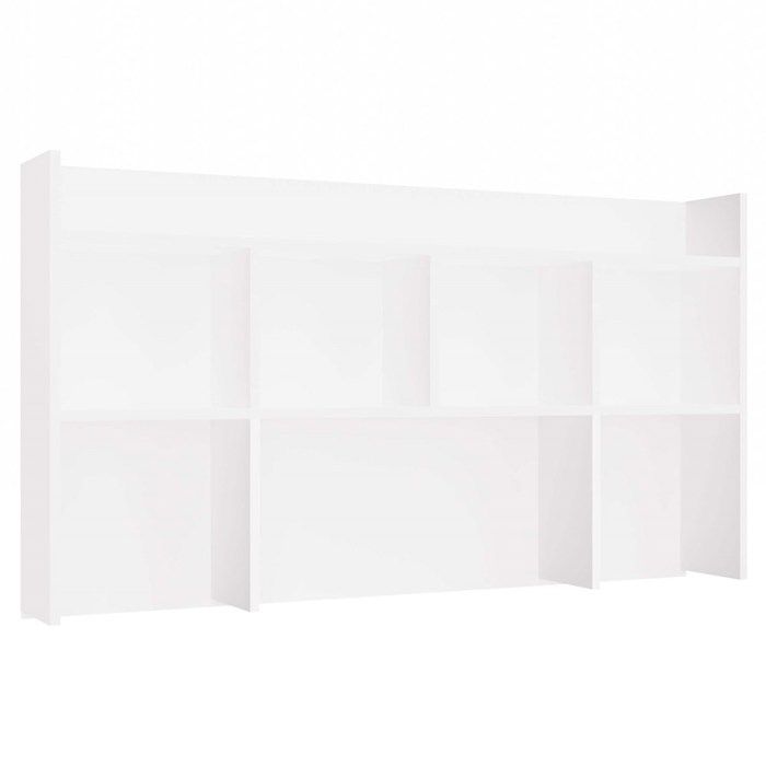 KUBA - Rangement surélevé de bureau 130 cm - étagères pour bureaux - Blanc