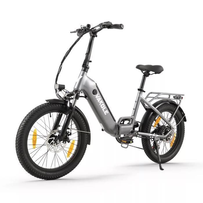 Vakole VT4 Vélo Électrique Pliable - Roues 20 - Moteur 250W 25km/h - Batterie 36V 13Ah - Autonomie 60-75km (Mode ASSIST) Gris
