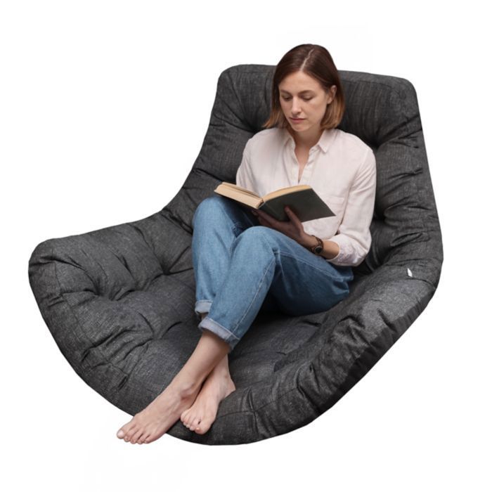 Coussin noir pour fauteuil suspendu imperméable – cocon balancelle de jardin 120x100