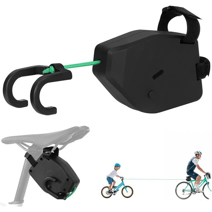 Corde De Remorquage Vélo Enfant - 2,5 M élastique, Sécurité Anti-enroulement, Pour Balades En Famille