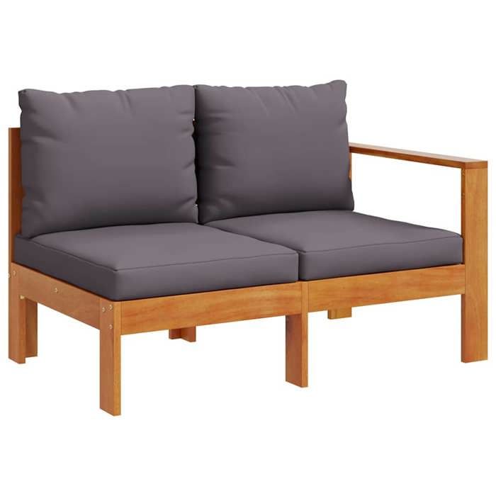 @FRENCH Canapé de jardin dextérieur - TOP VENTES - Canapé modulable avec 1 accoudoir 2 places bois massif dacacia 2195390