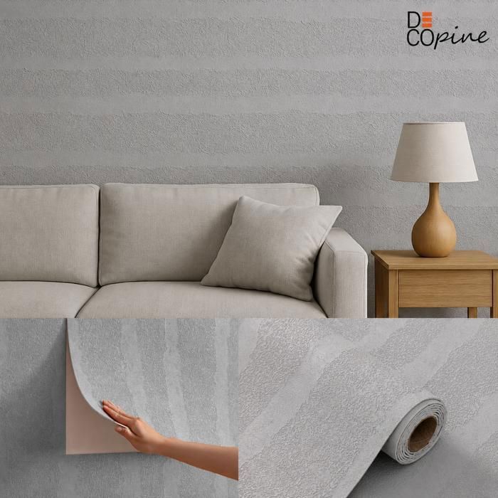 Papier Peint Mural 3D - DECOPINE - Pierre Grise - Auto-Adhésif - Étanche - 60x280 cm