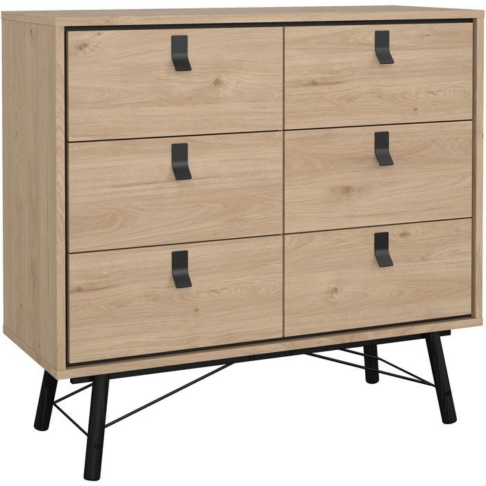Commode RY - 6 Tiroirs - Décor Chêne - L1018 x P401 x H948 cm