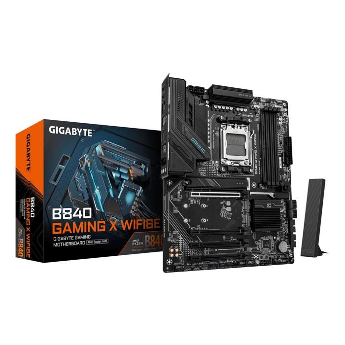 GIGABYTE B840 GAMING X WIFI6E Carte Mère Processeurs AMD Ryzen 9000 VRM 12+2+2 phases jusqu’à 7600MHz DDR5 O.C 2xPCIe 4.0 - vue 2