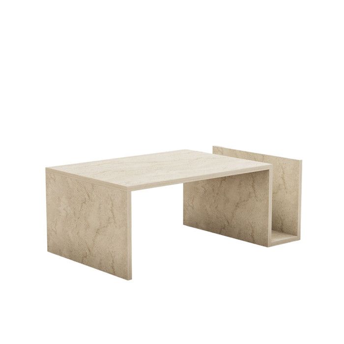 Table basse en bois Memo - 86 x 50 x 32 cm - Travertin Table basse en bois Memo - 86 x 50 x 32 cm - Travertin