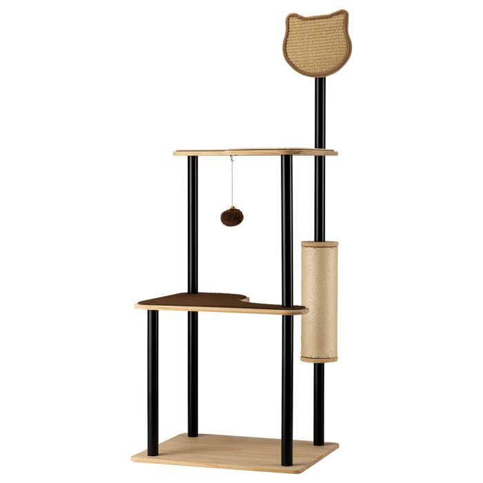 Comparer les prix de Fudajo Arbre à chat en métal 48 x 40 x 120 cm avec sisal meuble à griffer avec planche à griffer arbre à chat avec grande surface