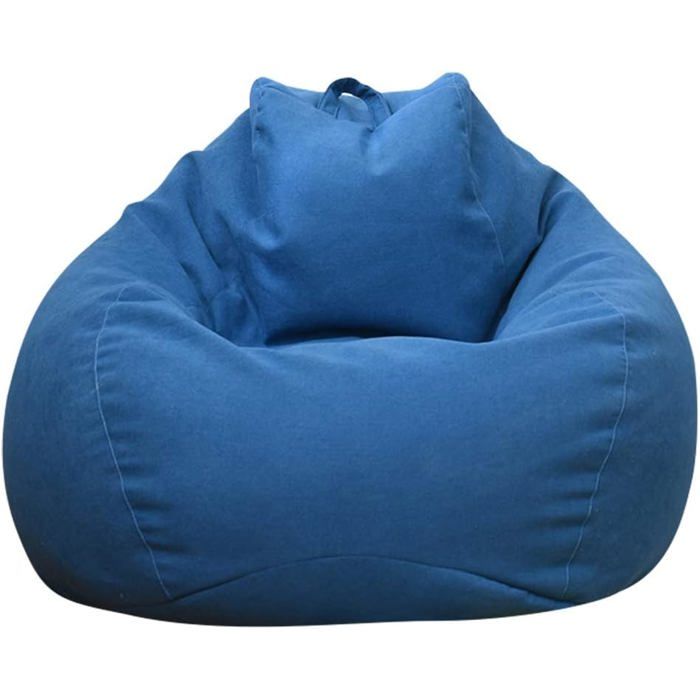 Housse Pouf Poire (Sans Remplissage) Salon/Intérieur/Extérieur Bleu Adulte/Enfant L(90x80cm) .