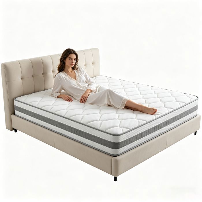 Matelas 90x200 cm 25 cm Matelas ressorts adulte - Confort optimal grâce à la mousse et lergonomie - NFHVlo