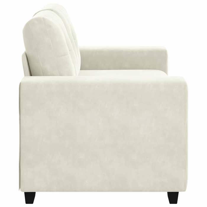 Canapé deux places pour salon Cadre solide et stable Crème 160 cm Velours Wi512D