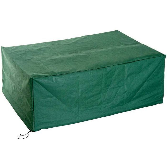 Housse de protection etanche pour meuble salon de jardin rectangulaire 210L x 140l x 80H cm vert