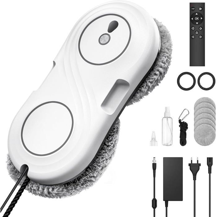 Robot Laveur De Vitre Automatique7000 Pa AspirationMoteur À TurbineNettoyage En Double Hélice63 Mm Ultra FinNettoyeur Vit - Keero