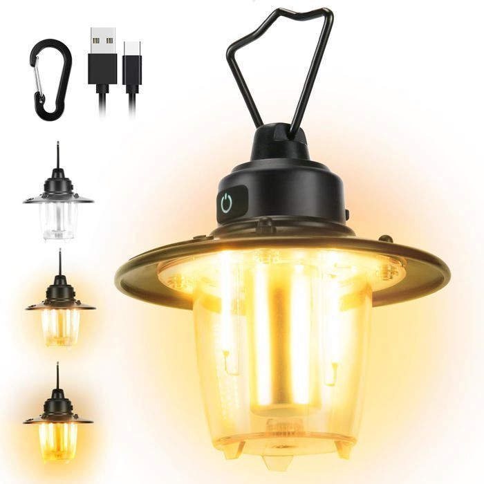 Lanterne de Camping Rechargeable - Lampe de Camping pour Tente 1000 Lumens - Portable Étanche IP65 - 4 Modes dÉclairage