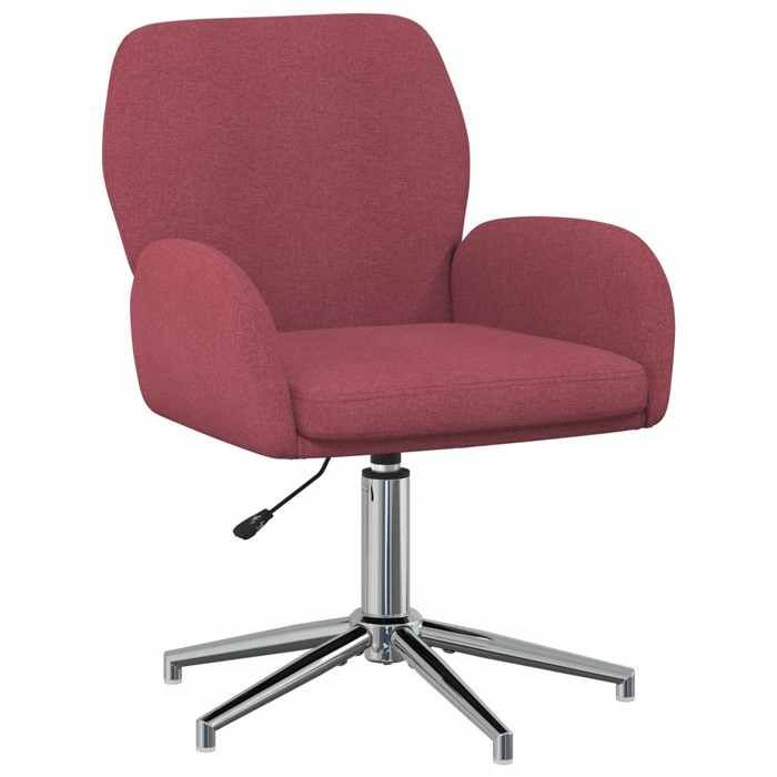 Chaise de bureau pivotante - vidaXL - tissu - bordeaux - 54 x 58 x 90 cm - réglable en hauteur 9862149
