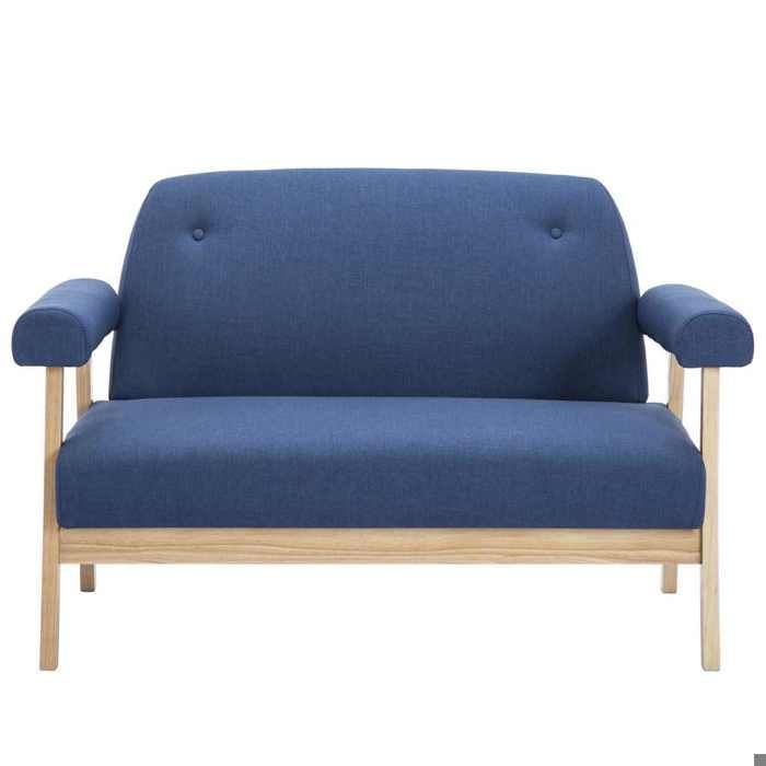 Bon marché *Canapé à 2 places ergonomique - COCO - pour bavarderlire - Tissu Bleu 115x69x75cm C34549126178985