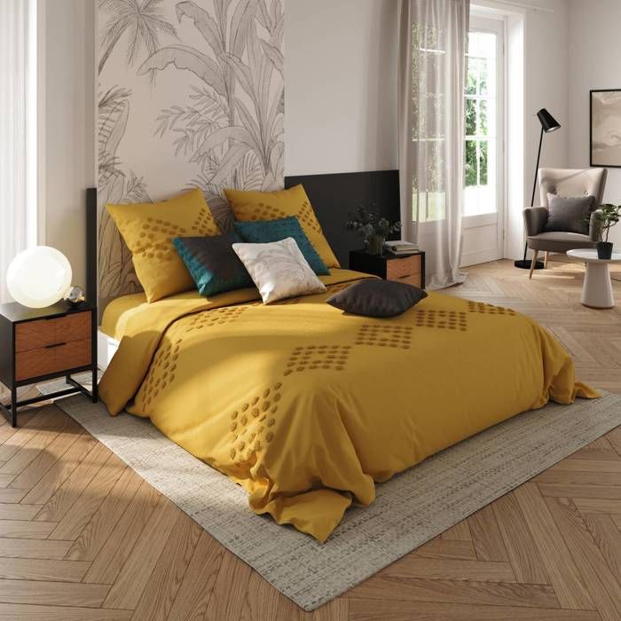 Parures - Parure de couette en coton - 220 x 240 cm - Ocre