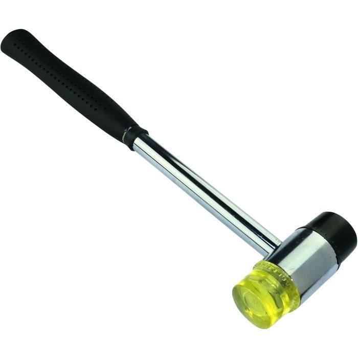 Marteau à Embouts Nylon - Manche Bois 34 Mm - Pour Frapper Sans Marquer Tôle, Métal - Embouts Interchangeables