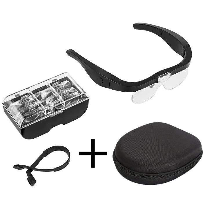 Loupe à pince pour lunettes avec 3 verres interchangeables, clipsable Loupe à pince pour lunettes avec 3 verres interchangeables, clipsable