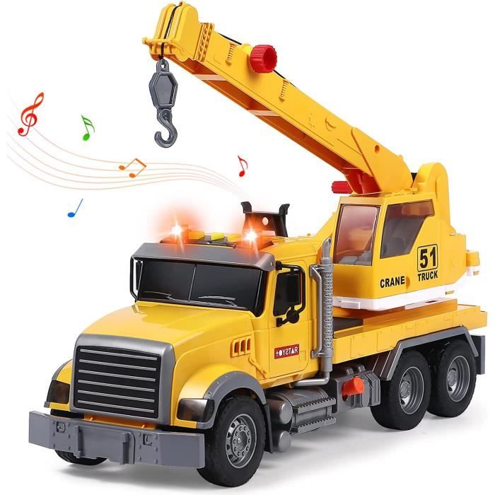 Camion Grue Jouet Garcons 1 16 Grand Camion Jouet Depanneuse avec Lumiere et Son Jouet de Vehicules pour Enfants 3 Ans Cdiscount Jeux Jouets
