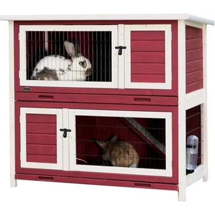 Meilleurs prix pour Clapier 2 étages, pour petits animaux - animallparadise 65 Rouge