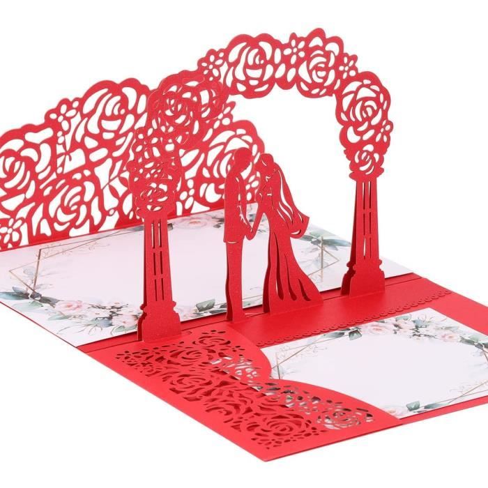 Carte Pop-up 3D Arbre D'amour - Cadeau Romantique Pour Mariage, Saint-Valentin, Anniversaire (avec Enveloppe) - 13