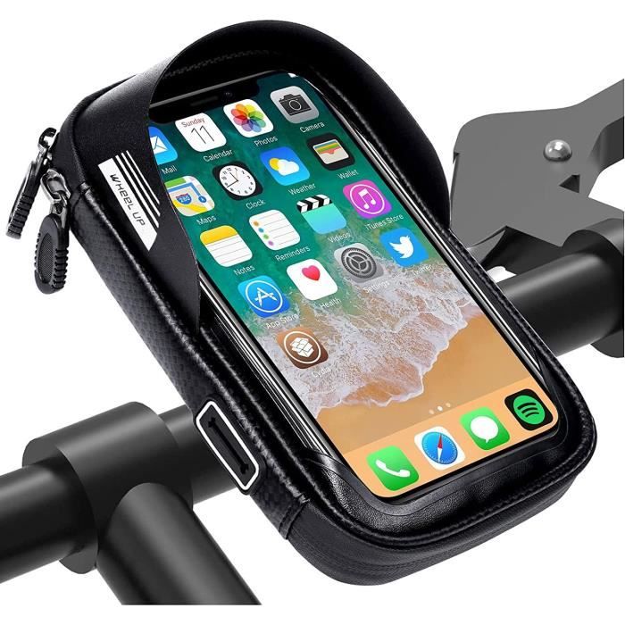 Support Vélo étanche Pour Téléphone | Rotatif 360° écran Tactile | Compatible VTT, Scooter, Route | Bandes Réfléchissantes