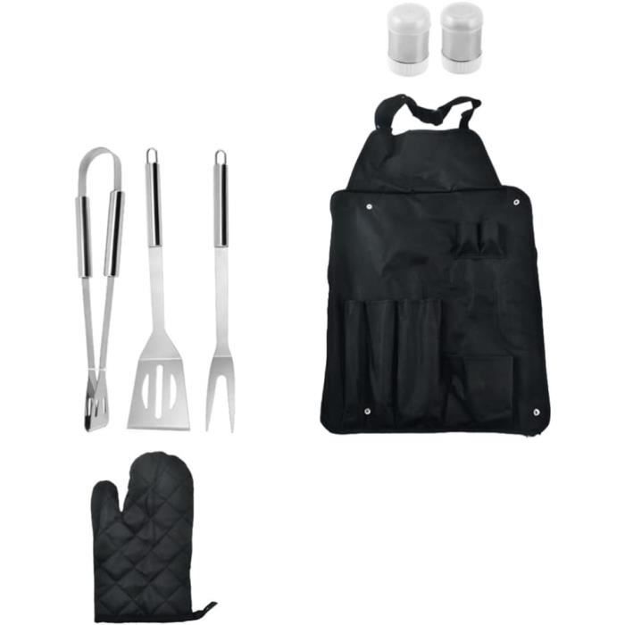 Couverts Barbecue 7 En 1 - Spatule Inox Avec Manche Bois - Cadeau Pour Papa Et Grillade