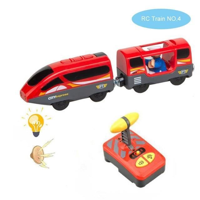 NO.8 - Train Électrique Télécommandé, Camion, Pistes En Bois, Magnétique,  Jouets, Cadeau Pour Enfants
