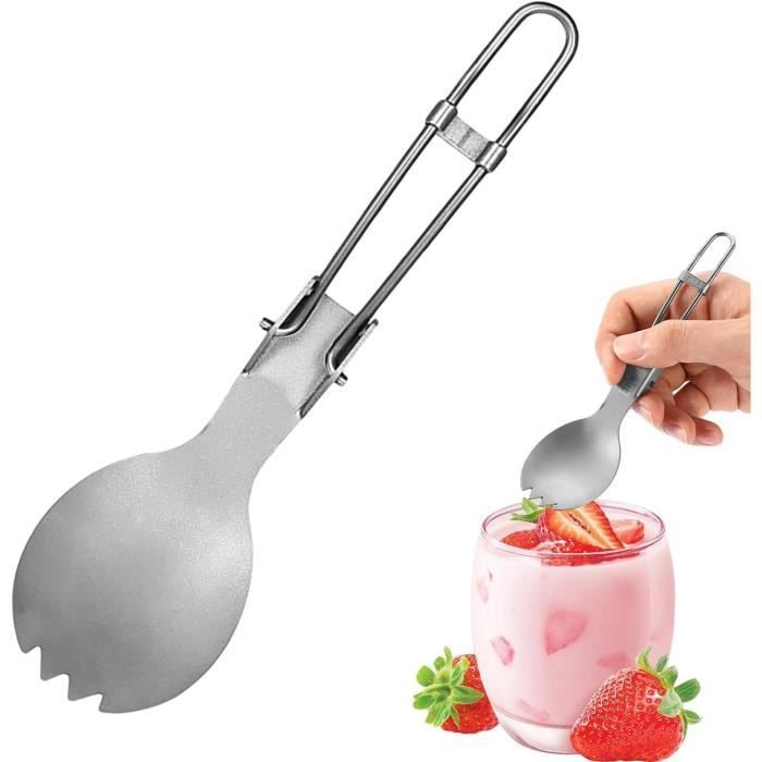 2-EN-1 Spork Titane Cuillère Fourchette Pique-Nique Voyager Camping