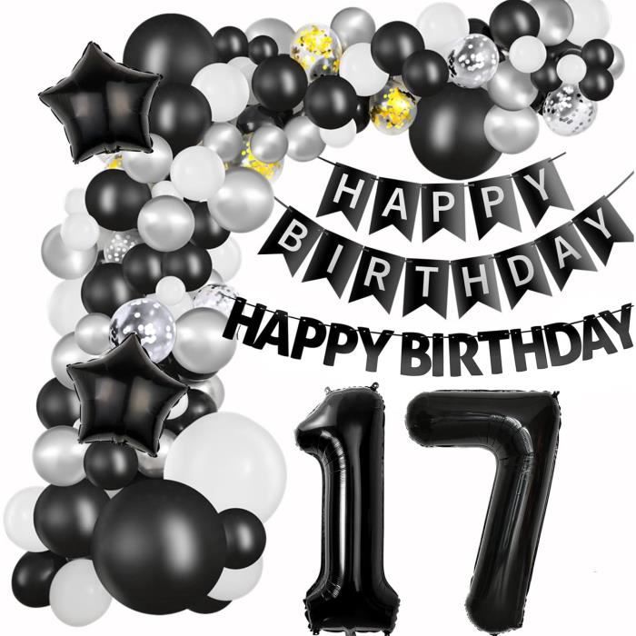Decoration Anniversaire 17 Ans Fille Garcon,Guirlande Ballons 17 Ans