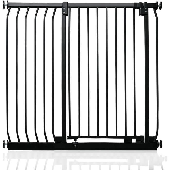 Barrière De Sécurité Safetots Extra Haute Courbée Noire - 89-98 Cm Largeur, 100 Cm Hauteur Pour Escaliers Et Portes
