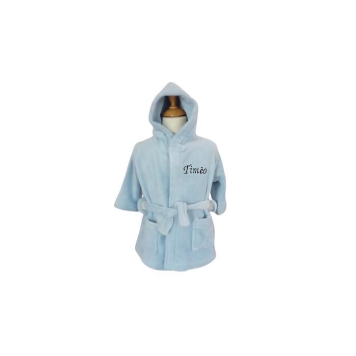 Peignoir Bebe A Capuche Personnalise Bleu Gris 18 24 Mois Bleu Bleu Gris Cdiscount Pret A Porter