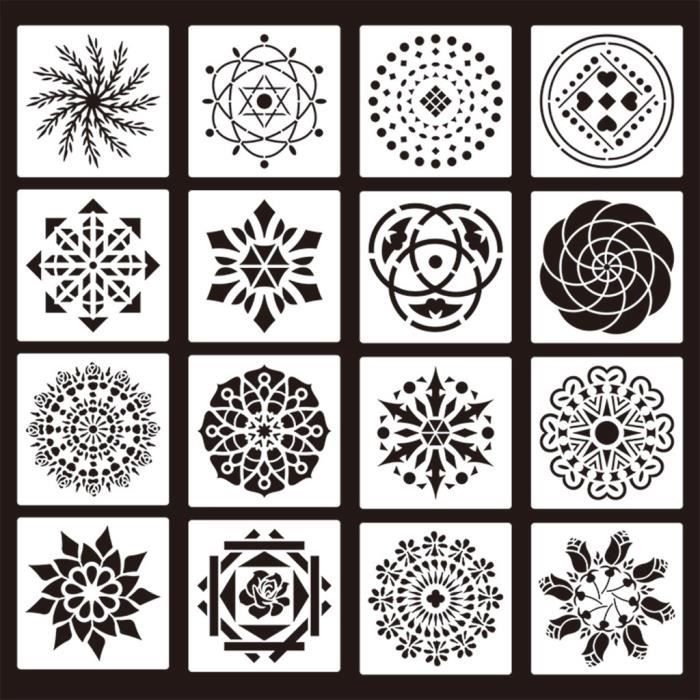 Ustensiles De Decoration Mandala Stencil Art Set Modele Creux En Plastique Modele De Peinture Hhaa 365 Cdiscount Maison