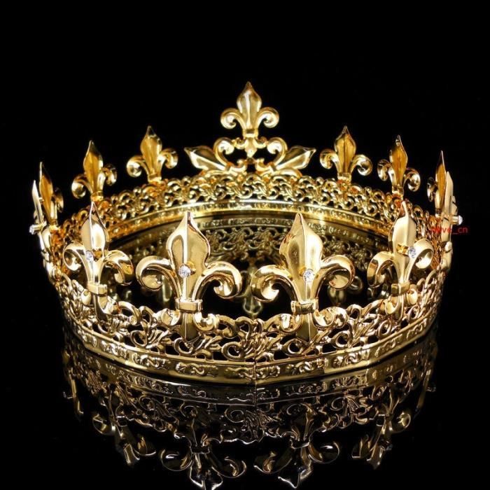 Men De Fleur De Lis Roi Couronne Imperiale Medievale 8 5cm Haut 18cm Diametre Or Achat Vente Diademe Men De Fleur De Lis Roi