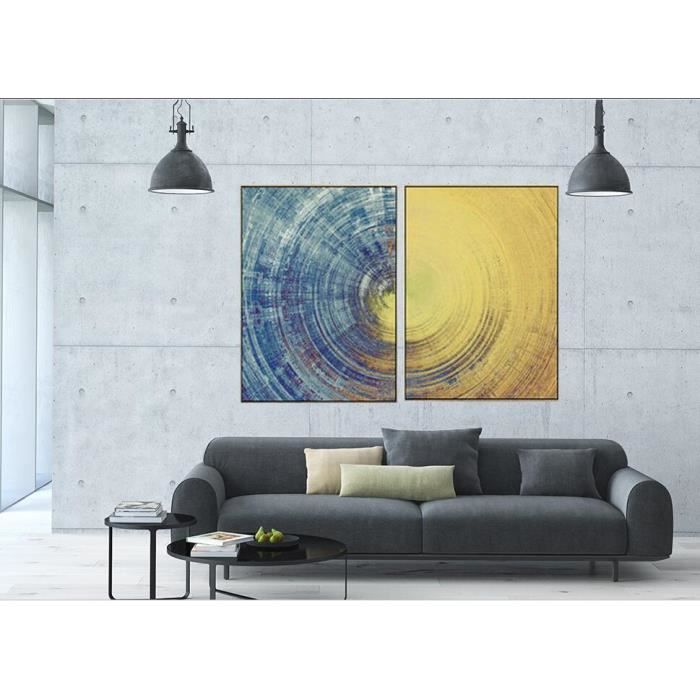 Texture Abstrait En Rond Peinture Decorative 2 Pieces Set Design Photo Cadeau Unique Pour Chambre A Coucher 30x45cmx2p Unframed Achat Vente Tableau Toile Cdiscount