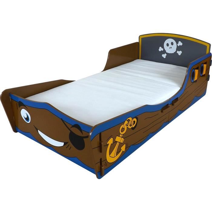 Lit Bateau Pirate En Bois 70 X 140 Cm Cdiscount Puericulture Eveil Bebe