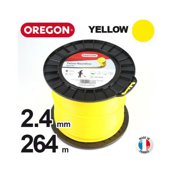 RIEGOLUX Fil Débroussailleuse Nylon Rond Jaune 2,4 Mm X 100 M - Cordon Haute Résistance