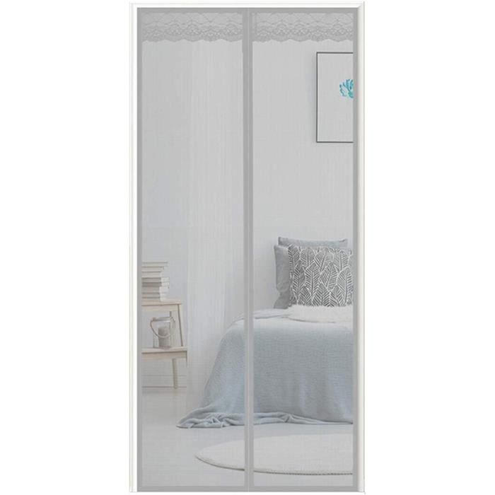Moustiquaire sur Mesure de Porte, 115 x 180 cm Rideau Anti Mouche Porte Anti Insecte Mouche Moustique Facile à Installer pour Couloirs Portes Patio Gris