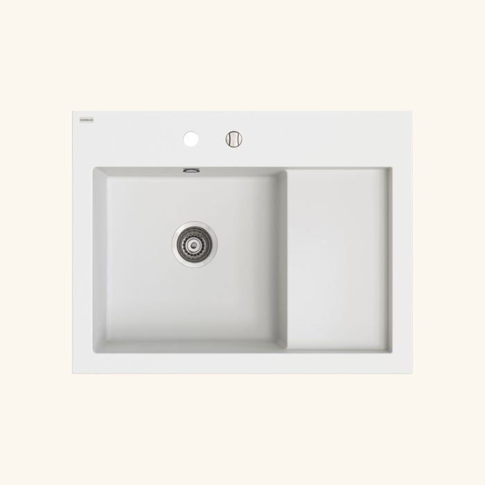 Evier De Cuisine En Gres / Evier de ferme Herbeau simple GRES LUBERON Blanc