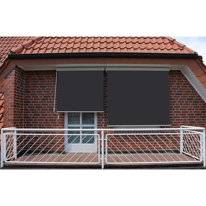 Store Vertical Enrouleur Exterieur Pour Terrasse Ou Balcon Blanc Metallique Gris 1 4 X 2 5 M Achat Vente Store De Fenetre Cdiscount