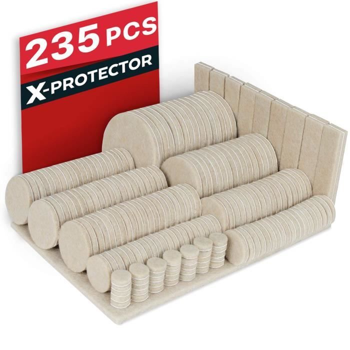 Patins feutre X-PROTECTOR - Protecteur de sol tampon feutre 235 Paq Ultra  Large - Toutes les tailles de patin feutre pour meubles - Cdiscount  Bricolage