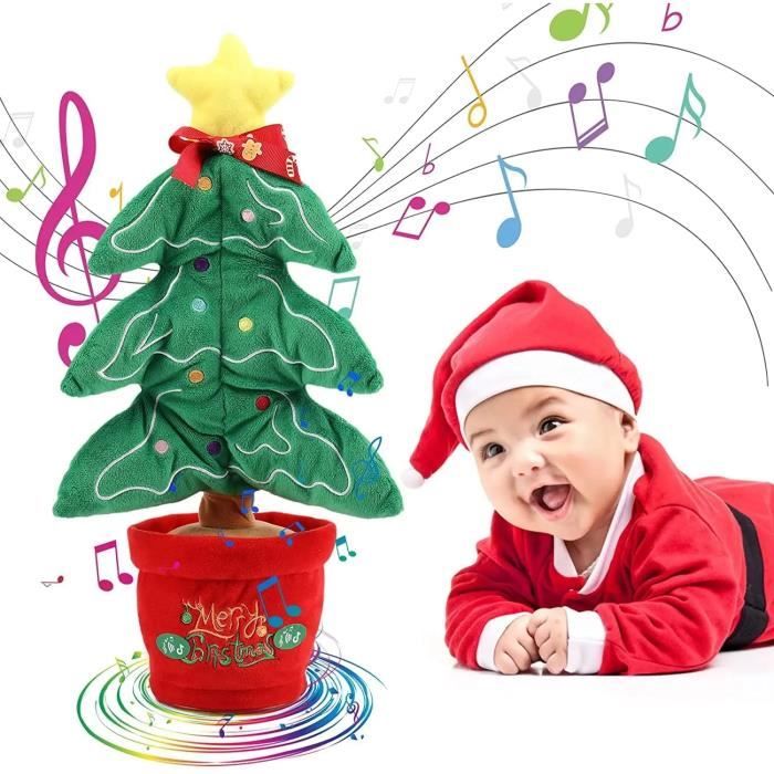 Sapin de Noël en Peluche avec lumières de Vue - Jouet éducatif Amusant pour Les Enfants Arbre de Noël