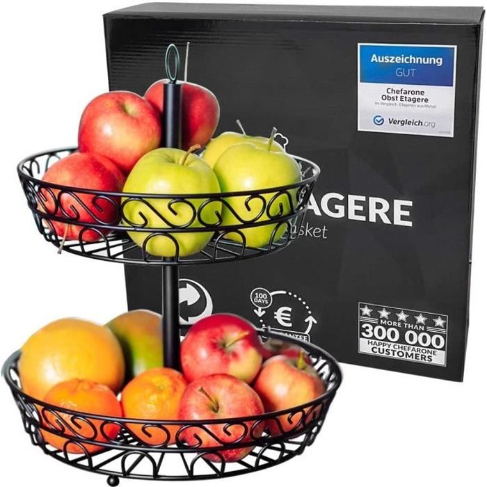 grande corbeille a fruits 2 etages panier a fruits a etages en metal decoration plan de travail coupe de fruit design noire achat vente porte fruits coupe cdiscount