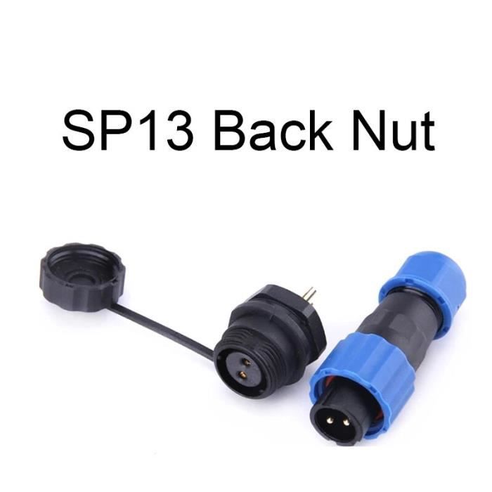 Back Nut4 Pin)SP13 connecteur étanche IP68 1/2/3/4/5/6/7/9
