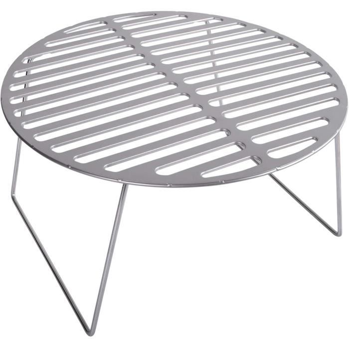 IBasingo Grille Pliante En Titane 2-en-1 – BBQ, Planche à Frire, Pieds Inox – 330x245x185mm, 1kg – Pour Camping