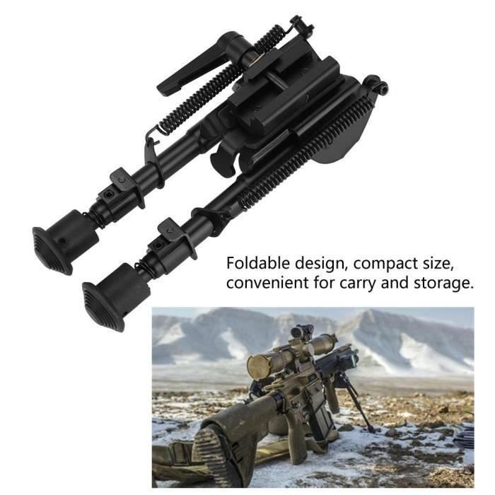 Bipied Pour Fusil Réglable En Fibre De Carbone Noir LRA Longue Portée Pour Chasse
